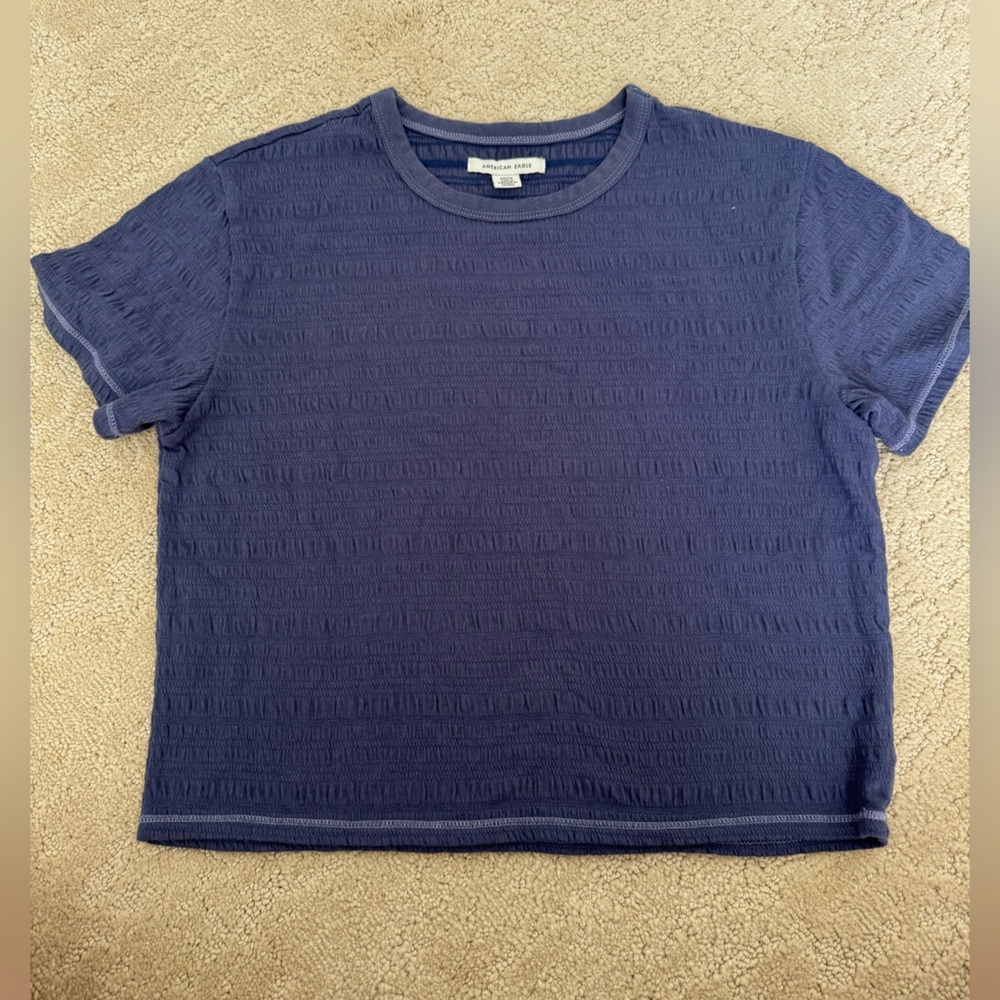 American Eagle Outfitters blue Textured Tee